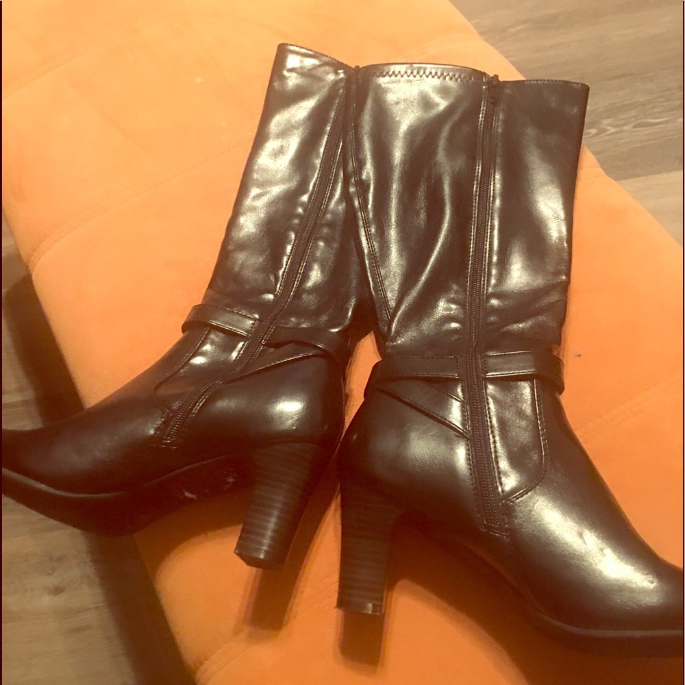 Black Boots with Buckle 3 inch heels